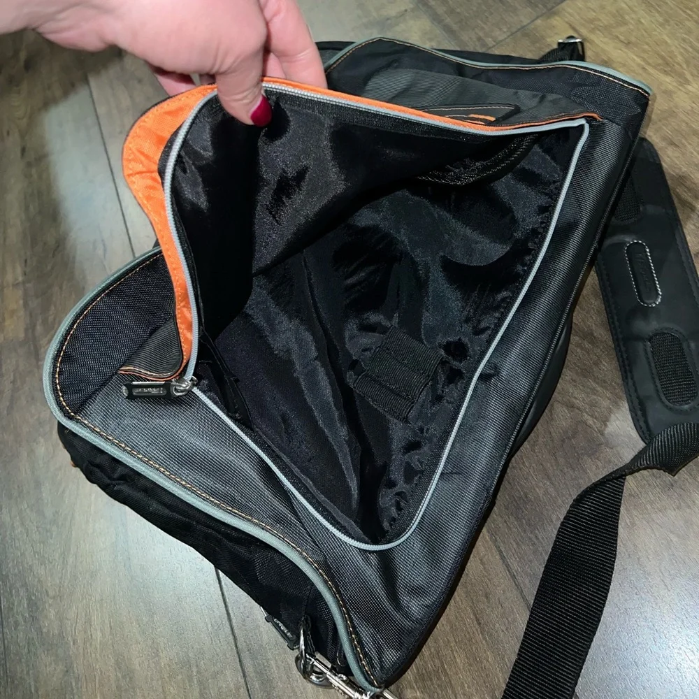 Laptop Messanger Bag Black and Orange